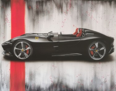 Painting titled "Monza sp2" by Jrbrush, Original Artwork, Airbrush Mounted on Wood Stretcher frame