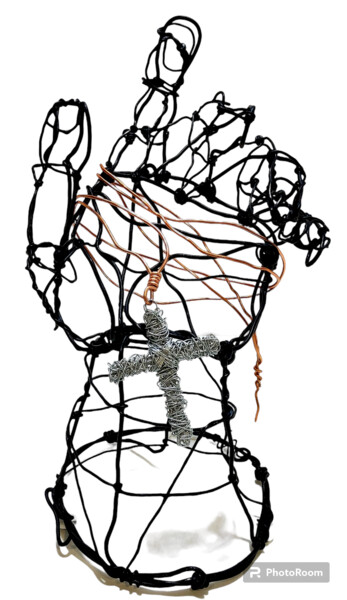 Sculpture titled "The Prayer" by José Rezende, Original Artwork, Wire