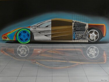 Painting titled "The classic McLaren…" by Jrmuroart, Original Artwork, Oil Mounted on Wood Stretcher frame
