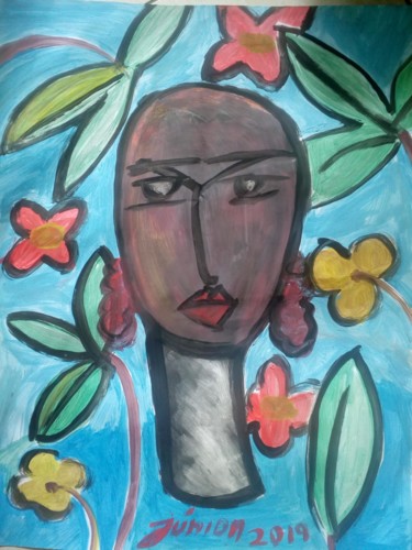 Pintura intitulada "tropical" por Júnior Gouveia, Obras de arte originais, Guache
