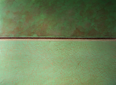 Peinture intitulée "saline-verte" par Renand, Œuvre d'art originale, Huile Monté sur Châssis en bois