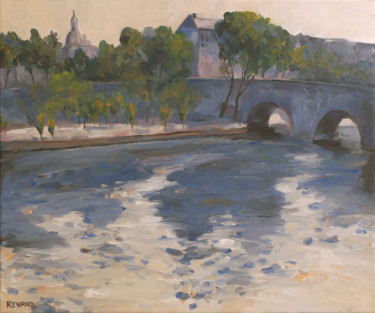 Painting titled "La Seine au Pont ne…" by Renand, Original Artwork