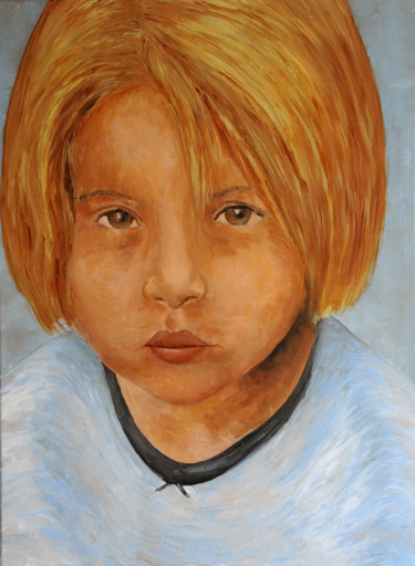 Peinture intitulée "Portrait de Camille…" par Renand, Œuvre d'art originale, Huile