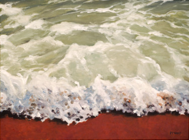 Pintura intitulada "Vague déferlante 1,…" por Renand, Obras de arte originais, Óleo