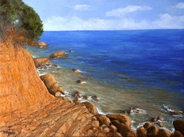 Painting titled "Ile de Leirens, Lei…" by Renand, Original Artwork, Oil