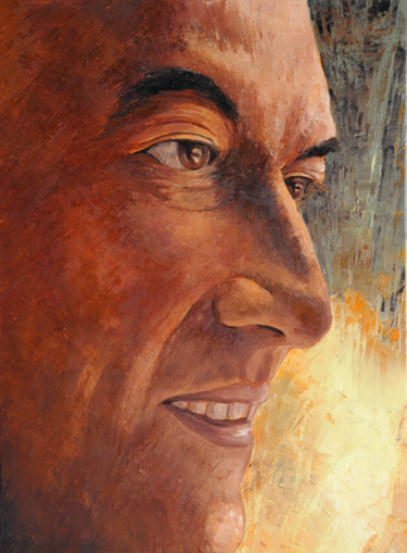 Schilderij getiteld "Autoportrait, self-…" door Renand, Origineel Kunstwerk, Olie