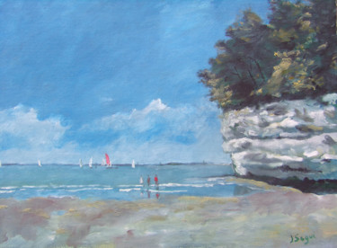 Painting titled "falaise-de-st-georg…" by Jacques Segui, Original Artwork, Oil