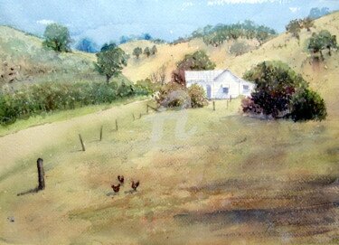 Malerei mit dem Titel "Australian Landscape" von Jutta Smarsinski, Original-Kunstwerk