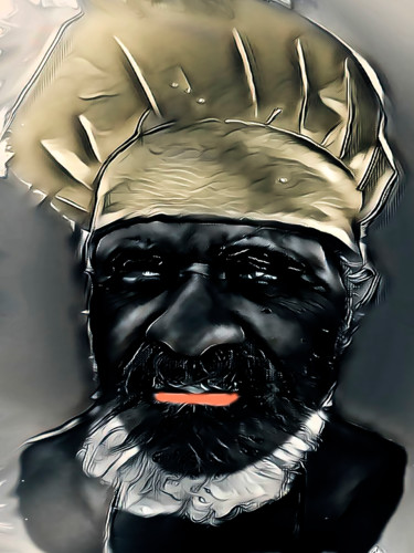 Fotografie mit dem Titel "cabeça de chef" von Jose Americo Jsilvares, Original-Kunstwerk, Manipulierte Fotografie