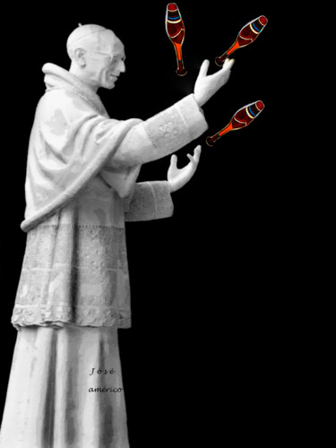 Photographie intitulée "pope" par Jose Americo Jsilvares, Œuvre d'art originale, Photographie manipulée