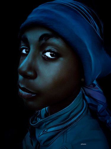 Photographie intitulée "blue inha" par Jose Americo Jsilvares, Œuvre d'art originale, Photographie manipulée