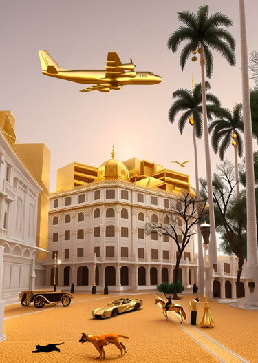 Fotografia intitolato "city gold" da Jose Americo Jsilvares, Opera d'arte originale, Fotografia manipolata