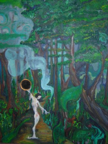 Painting titled "woods" by Justin Singh, Original Artwork