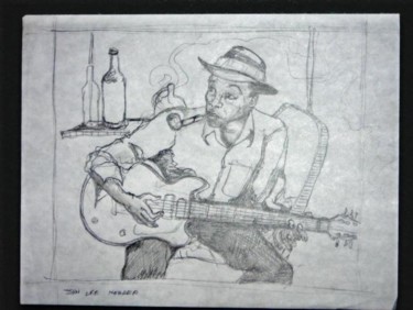 Drawing titled "john lee hooker" by Justin Singh, Original Artwork