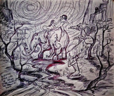 Drawing titled "the gods of desire" by Justin Singh, Original Artwork