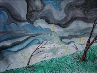 Painting titled "calm as the weather" by Justin Singh, Original Artwork