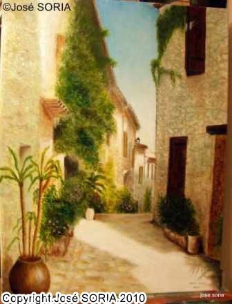 Peinture intitulée "Rue de Provence" par Jose Soria, Œuvre d'art originale, Huile