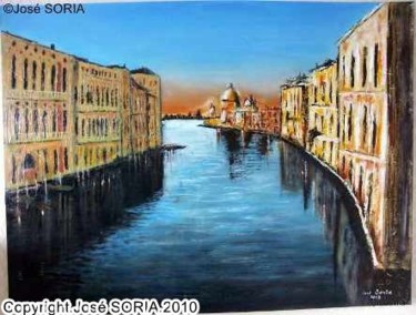 Peinture intitulée "Venise -Le grand ca…" par Jose Soria, Œuvre d'art originale, Huile