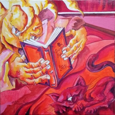 Peinture intitulée "Une étude en rouge" par Jsroosenys, Œuvre d'art originale, Acrylique