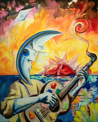 Au crépuscule d'un rayon de soleil Peinture intitulée "Au crépuscule d'un…" par Jsroosenys, Œuvre d'art originale, Acrylique