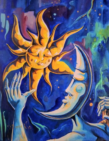 Картина под названием "Tu es le soleil de…" - Jsroosenys, Подлинное произведение искусства, Акрил