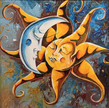 「Soleil lune 1」というタイトルの絵画 Jsroosenysによって, オリジナルのアートワーク, アクリル