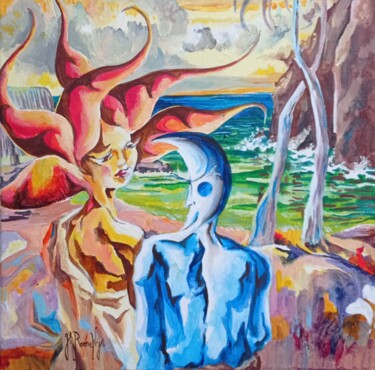 Peinture intitulée "Soleil des îles" par Jsroosenys, Œuvre d'art originale, Acrylique