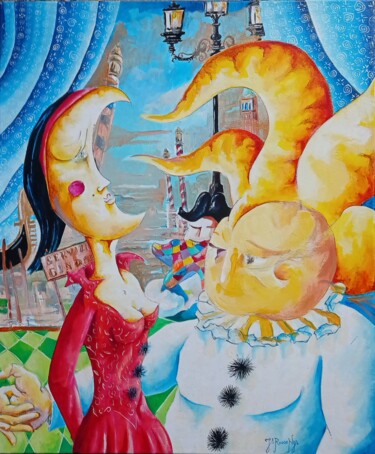 Painting titled "Commedia dell'arte" by Jsroosenys, Original Artwork, Acrylic