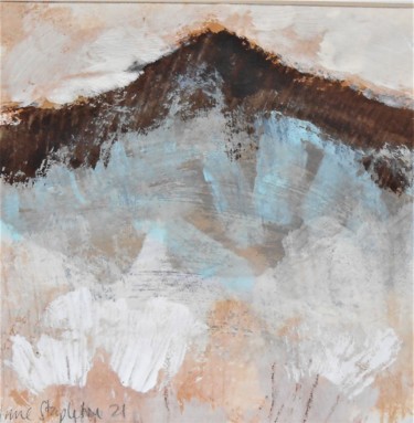 Painting titled "Mountain 7" by June Stapleton, Original Artwork, Acrylic Mounted on Cardboard