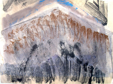 Pittura intitolato "mountain" da June Stapleton, Opera d'arte originale, Olio
