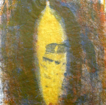 Malerei mit dem Titel "yellow bottle" von June Stapleton, Original-Kunstwerk, Öl