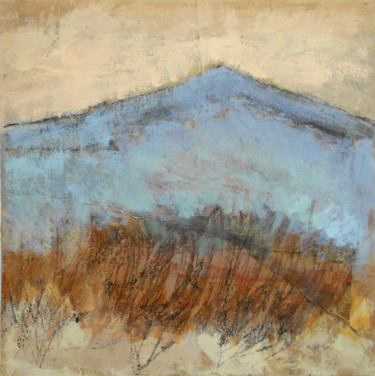 Pittura intitolato "blue-mountain" da June Stapleton, Opera d'arte originale, Olio