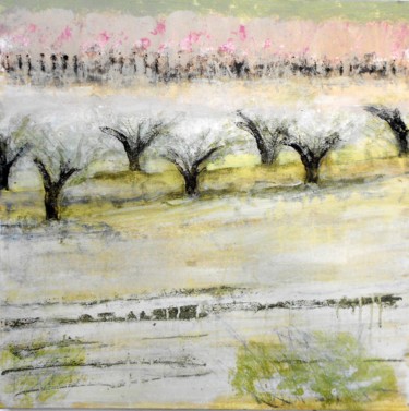 Painting titled "cherries" by June Stapleton, Original Artwork, Oil