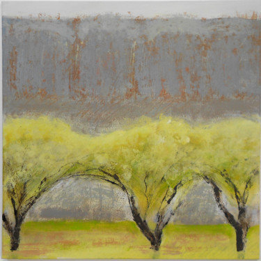 Pintura titulada "cerisiers" por June Stapleton, Obra de arte original, Oleo
