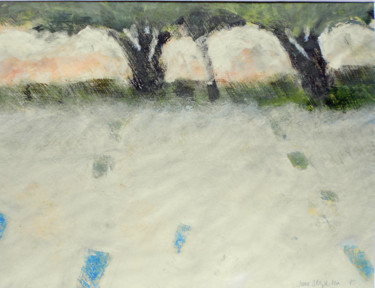 Malerei mit dem Titel "trees and fields" von June Stapleton, Original-Kunstwerk, Acryl