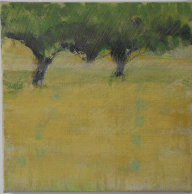 Painting titled "yellow earth" by June Stapleton, Original Artwork, Acrylic