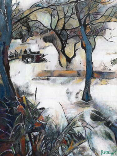 Peinture intitulée "Snow in a Kaleidosc…" par J S Ellington, Œuvre d'art originale, Acrylique