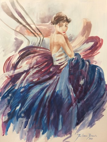 Malerei mit dem Titel "Dance" von Juliana Birrento, Original-Kunstwerk, Aquarell