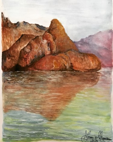 绘画 标题为“The lake¡” 由Almanzart, 原创艺术品, 水彩
