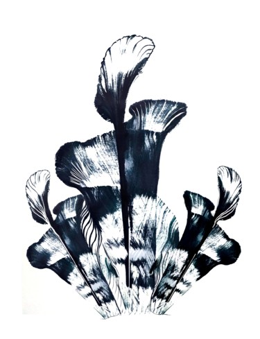 Painting titled "Black Flower" by Almanzart, Original Artwork