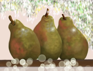 Pintura titulada "Three pears" por Almanzart, Obra de arte original