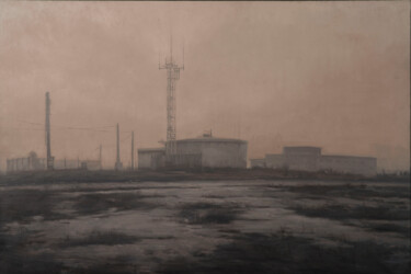 Pintura titulada "Amanecer con niebla" por Juan Álvarez Cebrián, Obra de arte original, Oleo Montado en Bastidor de camilla…