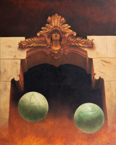Pintura intitulada "De la A a la Z." por Juan Álvarez Cebrián, Obras de arte originais, Óleo Montado em Painel de madeira