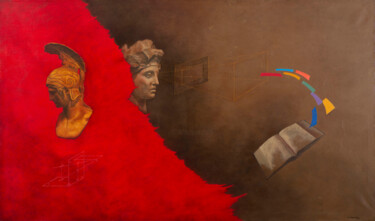 Peinture intitulée "Teorias II." par Juan Álvarez Cebrián, Œuvre d'art originale, Huile Monté sur Châssis en bois