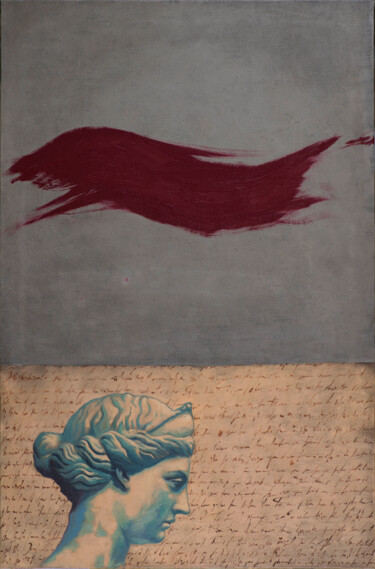 Картина под названием "Escritos II" - Juan Álvarez Cebrián, Подлинное произведение искусства, Масло Установлен на Деревянная…