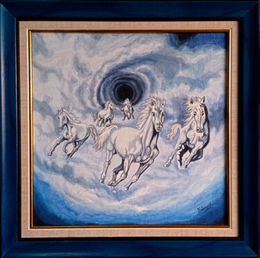 Painting titled ""Apocalipsis"" by Juan Carlos Cabrejos, Original Artwork, Acrylic Mounted on Wood Stretcher frame