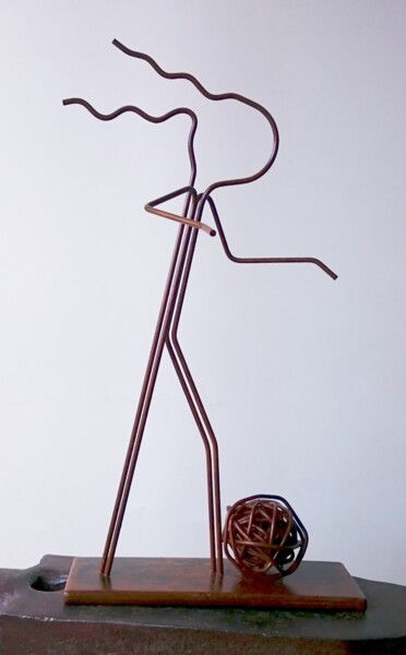 Sculpture titled ""FUTBOL II"" by Juan Carlos Sánchez De La Nieta, Original Artwork, Metals