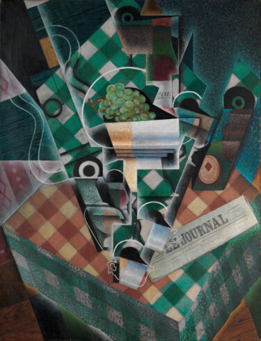 Painting titled "Nature morte à la n…" by Juan Gris, Original Artwork, Oil