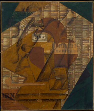 Pintura titulada "Bouteille de rhum e…" por Juan Gris, Obra de arte original, Oleo