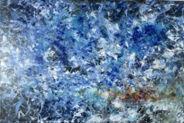 Painting titled "Winter Ocean" by Juan José Garay, Original Artwork, Oil Mounted on Wood Stretcher frame